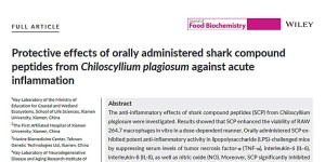 我国科研团队发现鲨鱼短肽营养干预可减轻过度炎症反应