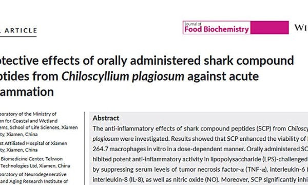 我国科研团队发现鲨鱼短肽营养干预可减轻过度炎症反应